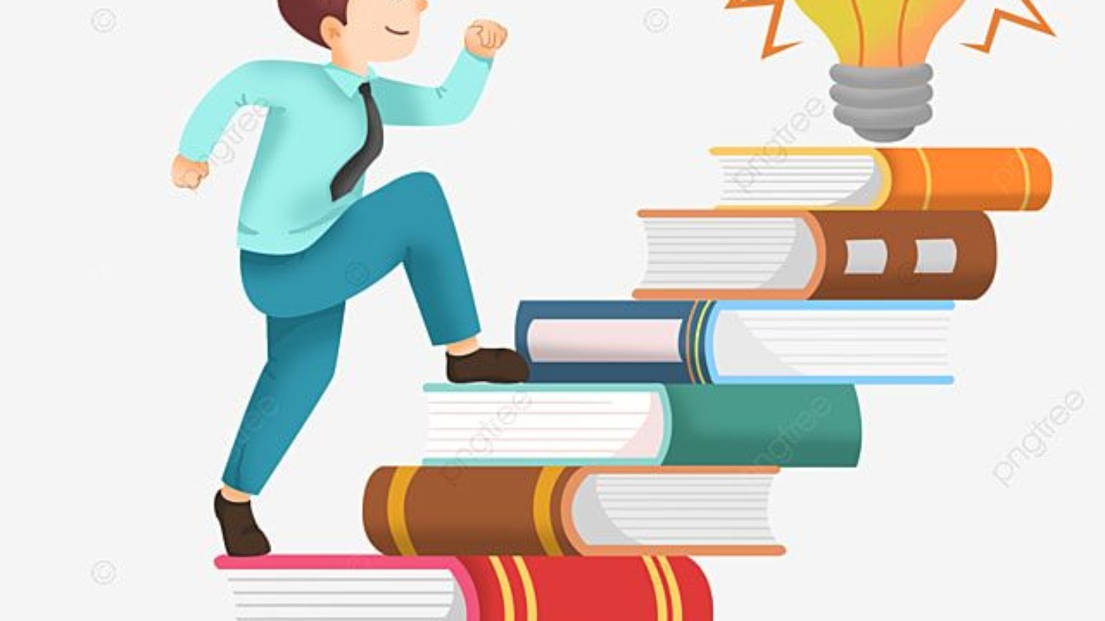 Boy Learning PNG Transparent, Cartoon Boy Learning Ladder Elements, Hand Painted, Cartoon, Work Hard PNG Image For Free Download